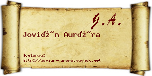 Jovián Auróra névjegykártya